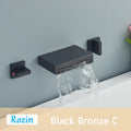 DecorBites™ Black Bronze Wall Mounted Waterfall Bathroom Faucet with Dual Handles