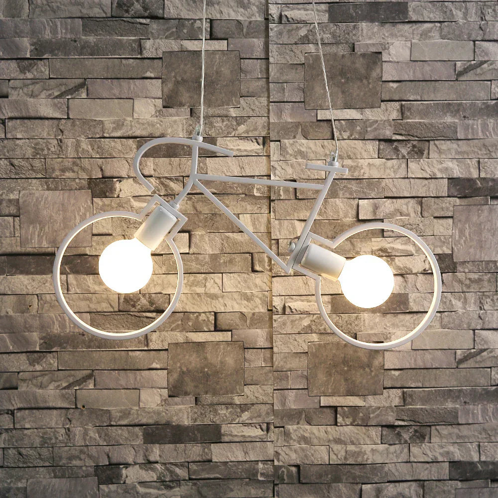 DecorBites™ Iron Bicycle Pendant Light chandelier - Industrial Ceiling Decor for Living Room