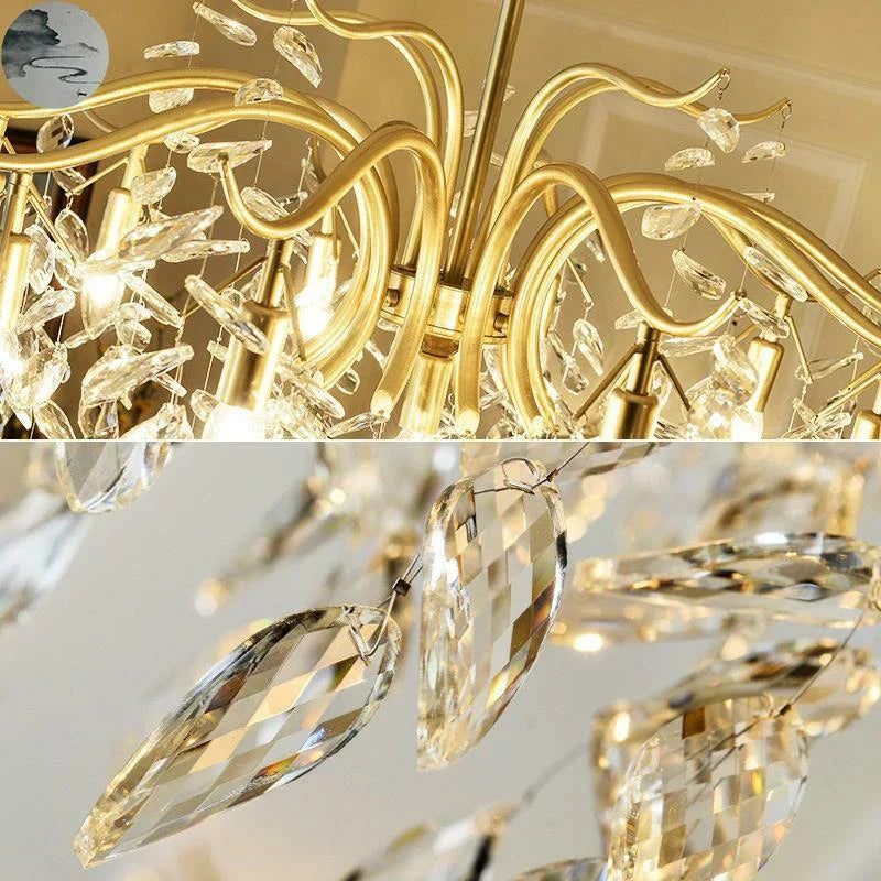 DecorBites™ Crystal LED Chandelier: Luxury Indoor Lighting for Home, Kitchen, Living Room