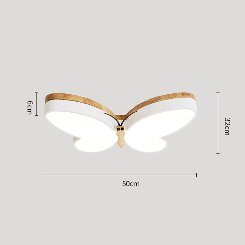 DecorBites™ LED Butterfly Chandelier Modern Wood Ceiling Light for Kids Room
