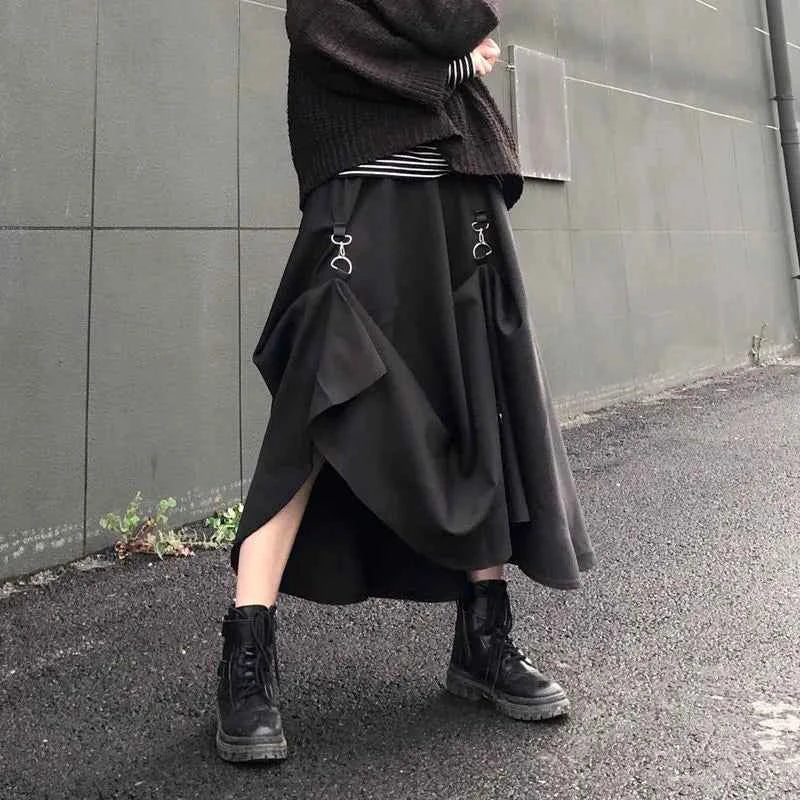 Punk Style Skirt Irregular Gothic