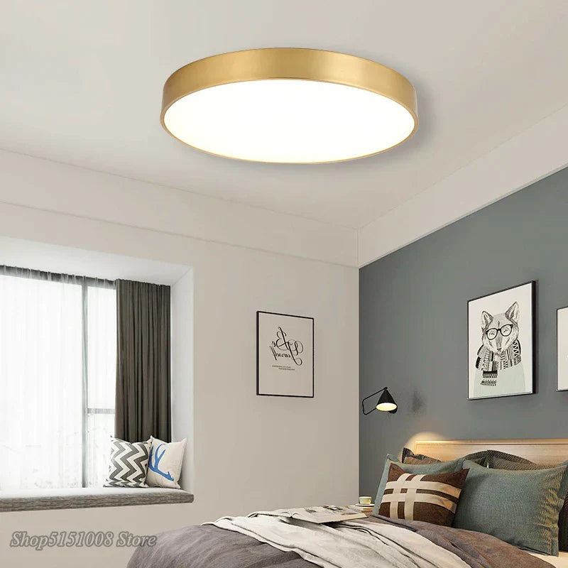 DecorBites™ Gold Acrylic LED Ceiling Light - Modern Ultra-Thin Surface, Nordic Design