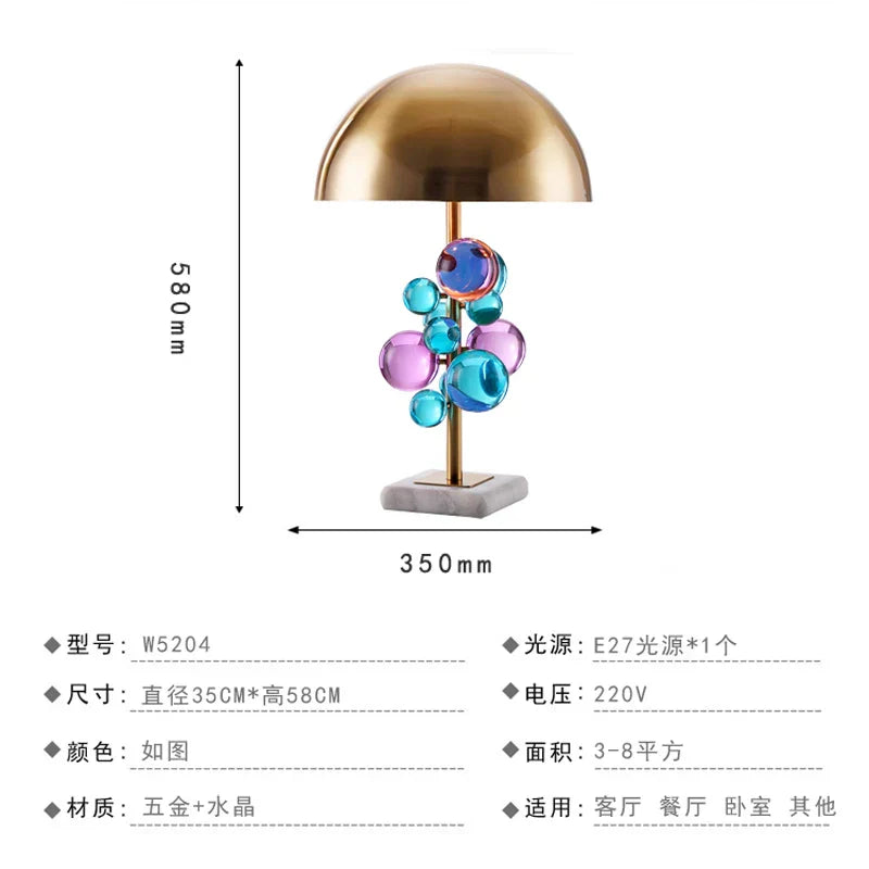 DecorBites™ Crystal Table Lamp: Nordic Light Luxury Design for Bedroom Bedside