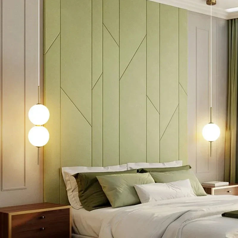 DecorBites™ Glass Ball LED Pendant Lamps - Warm Milky White Hanging Lights