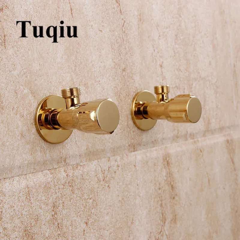 DecorBites™ Gold Solid Brass Wall Mount Triangle Valve for Faucet and Toilet