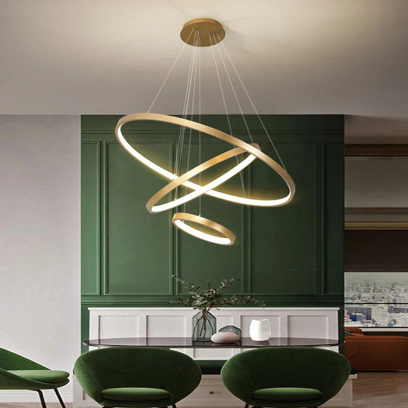 DecorBites™ LED Ceiling Chandelier Round Pendant Light for Modern Home Interior Lighting