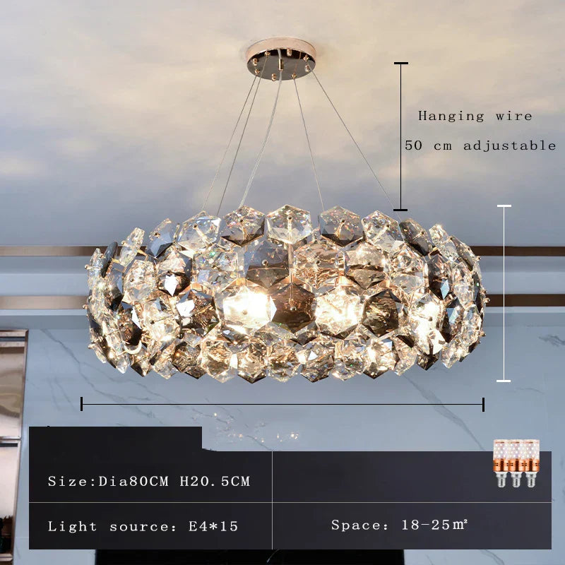 DecorBites™ Crystal Wrought Iron Chandelier: Creative Dining & Living Room Suspension Light