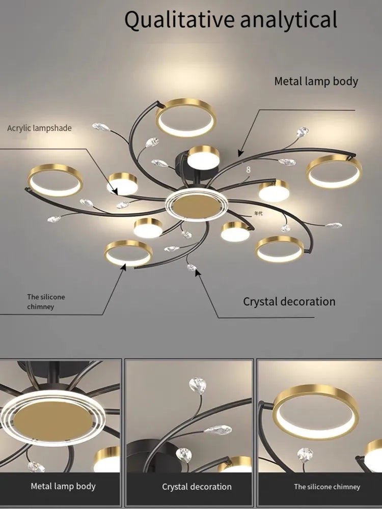 DecorBites™ LED Chandelier: Stylish Indoor Lighting for Bedroom, Living Room, Dining Room