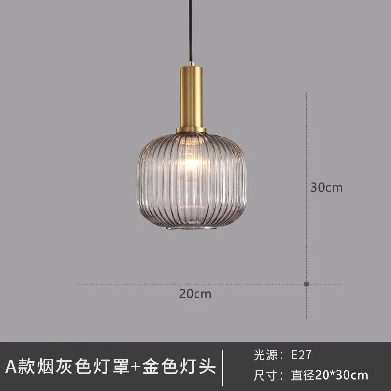 DecorBites™ Glass Pendant Lights: Nordic Style Bedroom Kitchen Hanging Lamp