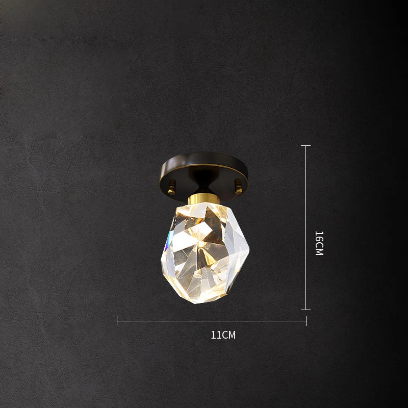 DecorBites™ Black Crystal Copper LED Chandelier - Art Deco Hanging Lamp for Dinning Room