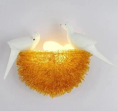 DecorBites™ Bird's Nest LED Wall Lamp with 3D Birds Art - Decorative Novelty Wall Light