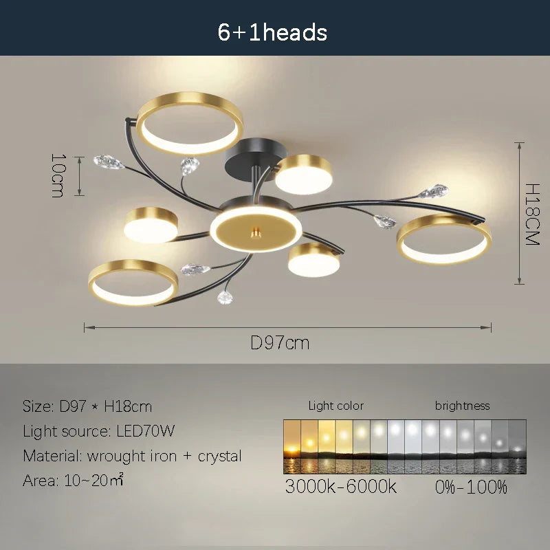 DecorBites™ LED Chandelier: Stylish Indoor Lighting for Bedroom, Living Room, Dining Room