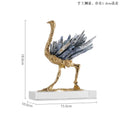 DecorBites™ Golden Crane Copper Crystal Handmade Home Decor Craft