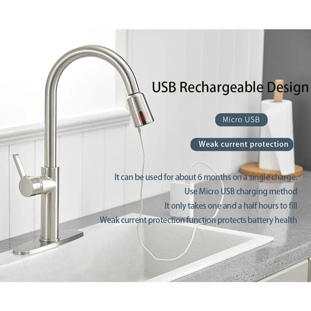 DecorBites™ Intelligent Faucet Sensor Mixer for Bathroom Kitchen - Water-Saving Red Light Adapter