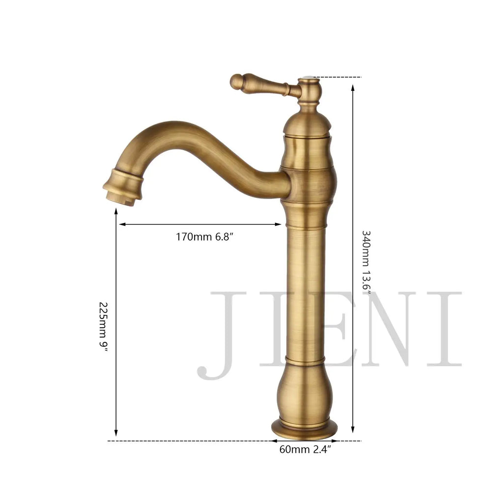 DecorBites™ Black Ceramics Sink with Hand-Painted Waterfall Design and Brass Faucet
