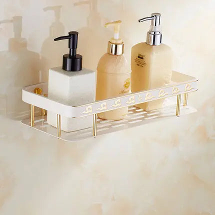 DecorBites™ Bathroom Accessories Set: Shelf, Towel Rack, Paper Holder, Toilet Brush Holder, Towel Hanger, Hooks