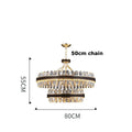 DecorBites™ Gold Stainless Steel Crystal Chandelier for Dinning Room