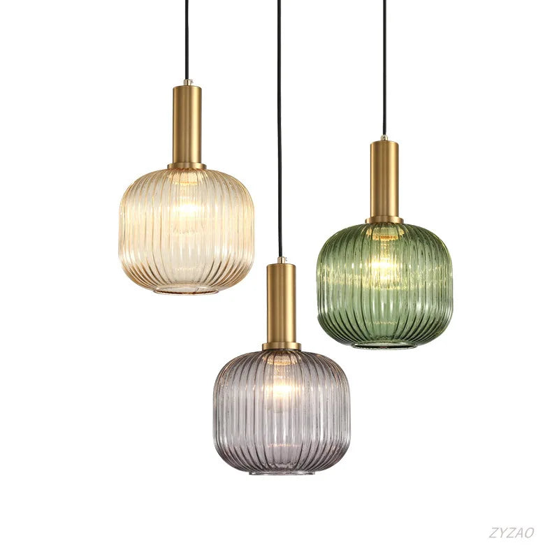 DecorBites™ Glass Pendant Lights: Nordic Style Bedroom Kitchen Hanging Lamp
