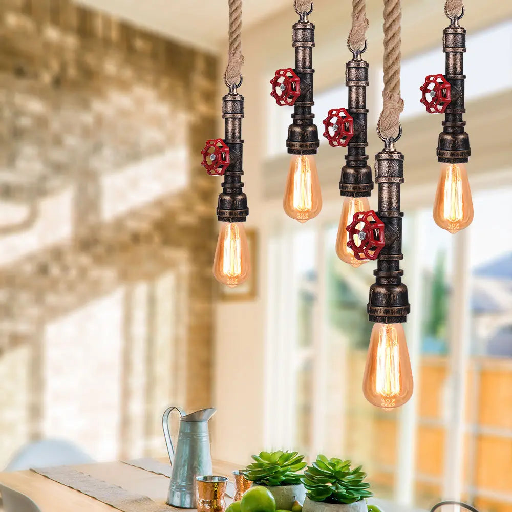DecorBites™ Industrial Retro Loft Pendant Light Water Pipe Ceiling Lamp