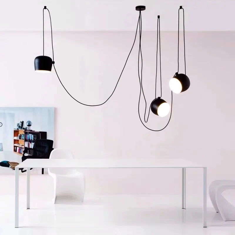 DecorBites™ Black Drum LED Pendant for Kitchen & Restaurant - Spider Industrial Ceiling Light