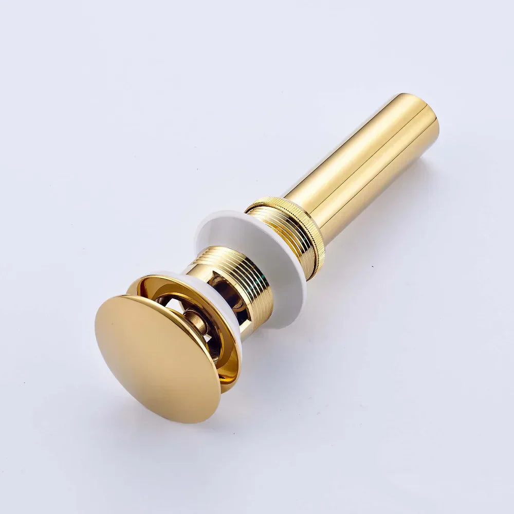 DecorBites™ Golden Brass Vintage Bathroom Sink Pop Up Drain