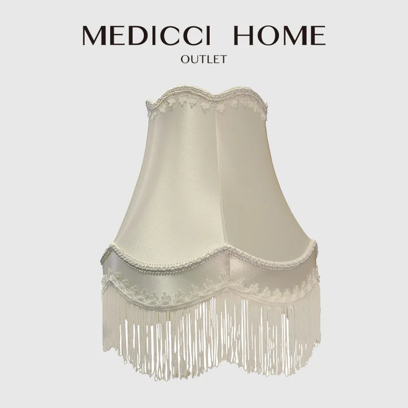 DecorBites™ Fringed Cloth Lampshade European Modern Style Luxury Handmade Bedroom Lobby