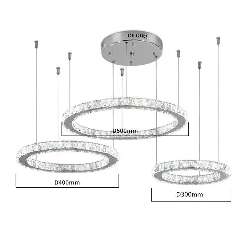 DecorBites™ Crystal LED Chandeliers: Modern Pendant Light for Living Room.