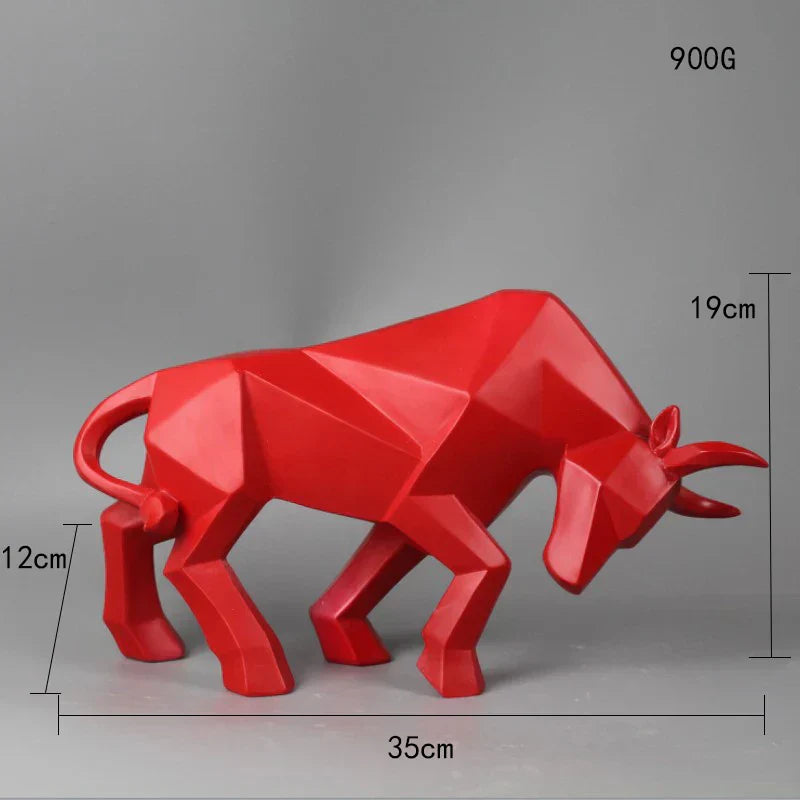 DecorBites™ Geometric Bull Sculpture - Modern Home Decor, Office, Living Room Ornament