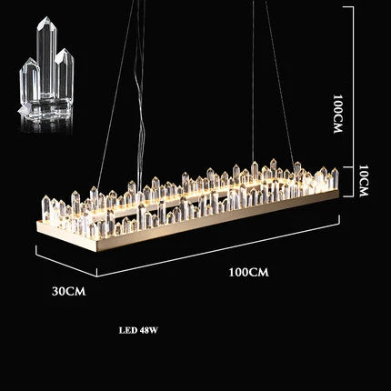 DecorBites™ Golden Crystal LED Chandelier for Modern Dining Room