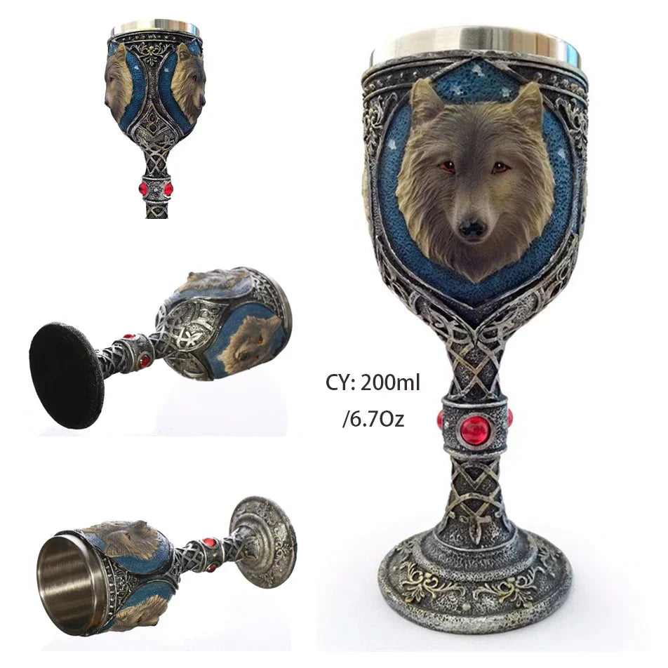 DecorBites™ Gothic Skull Resin Wine Glass 200ml bar drinkware cocktail whiskey cup
