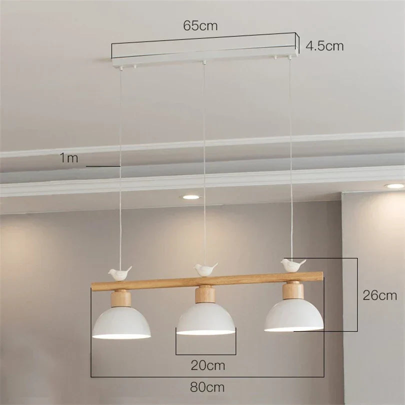 DecorBites™ Bird Light Pendant: Nordic Design LED Lamp for Living & Dining Room