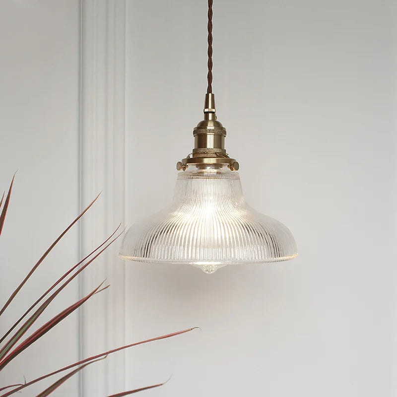 DecorBites™ Glass Copper Pendant Light: Modern Nordic Style Hanging Lamp for Kitchen, Dining, and Living Room