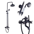 DecorBites™ Black Brass Rainfall Shower Mixer Faucet Set with 8" Showerhead and Handshower