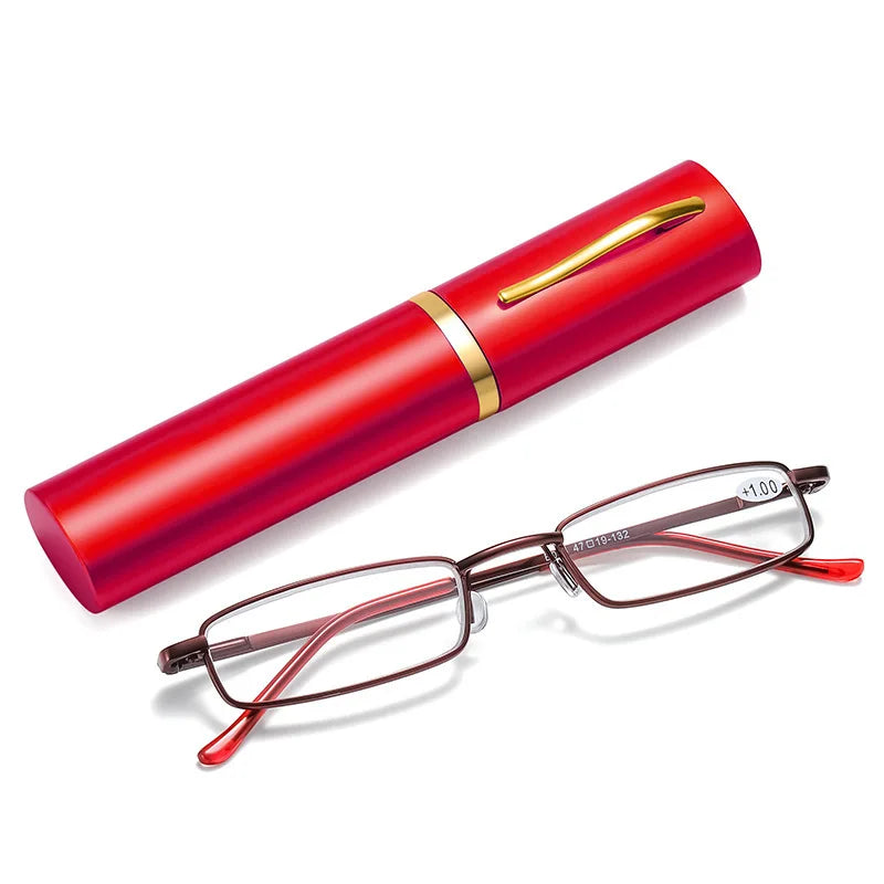 Ultralight Portable Metal Reading Glasses for Men & Women - Rectangle Readers +1.5 +2.0 +2.5 Diopter