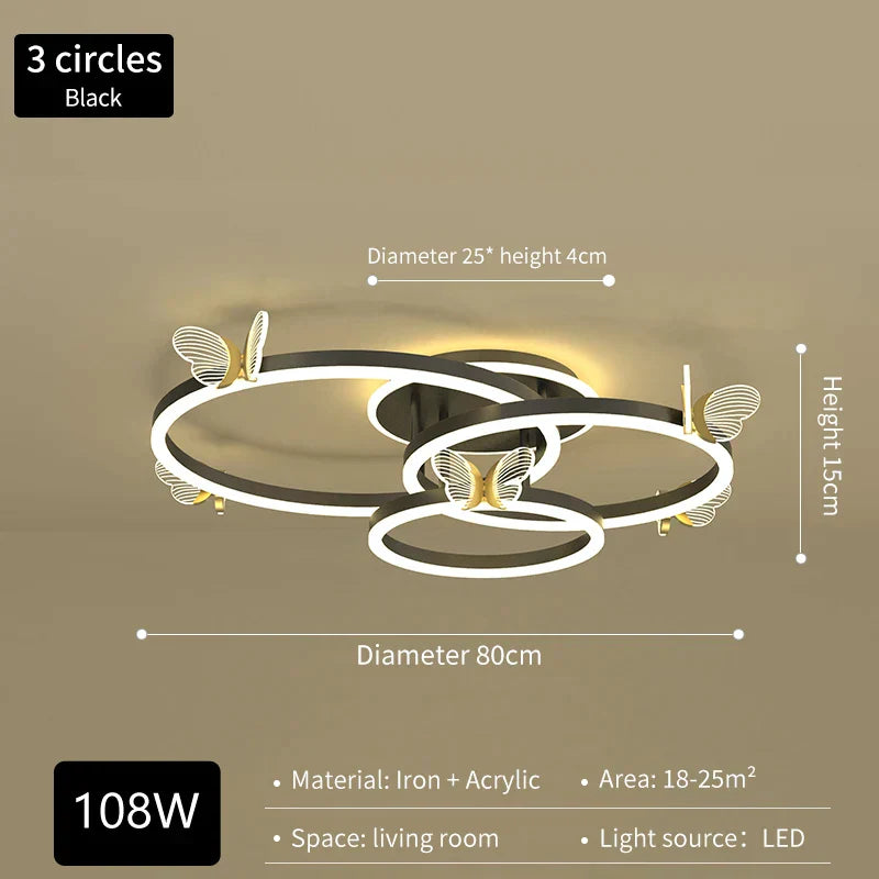 DecorBites™ Luxe Butterfly LED Ceiling Lamp: Modern, Bright & Elegant Atmosphere