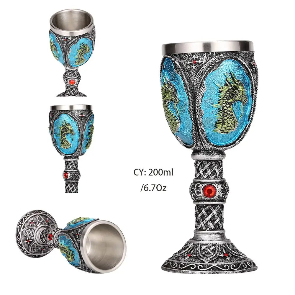DecorBites™ Gothic Skull Resin Wine Glass 200ml bar drinkware cocktail whiskey cup