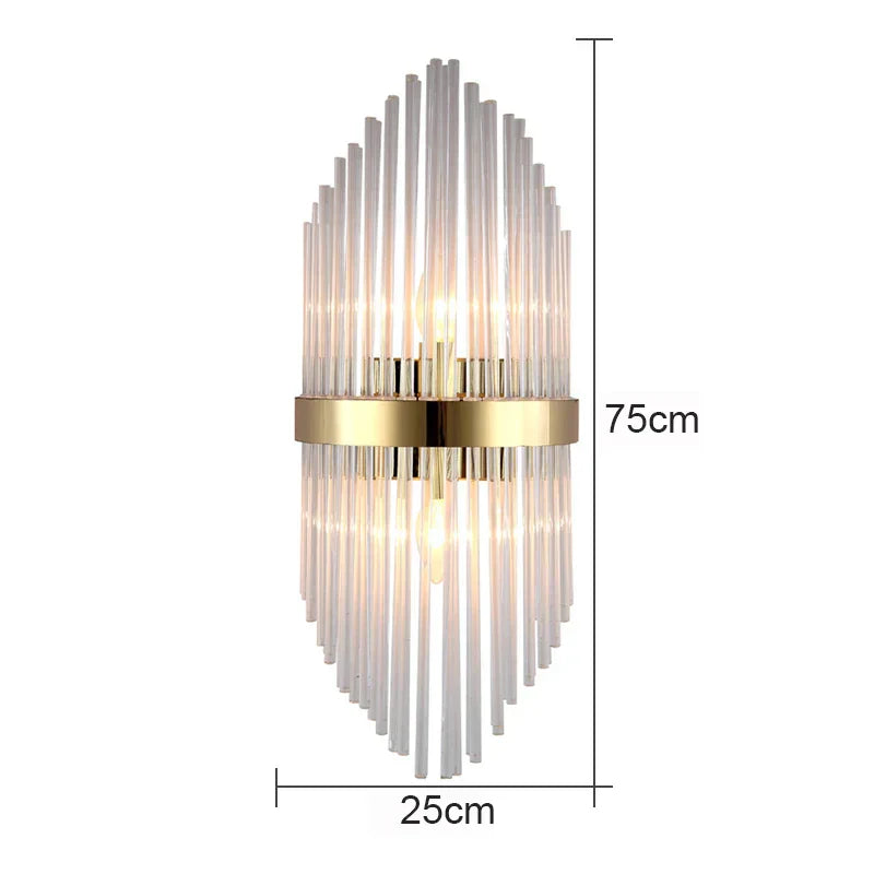 DecorBites™ Glass Rod Crystal Wall Lamp: Modern Nordic Light Luxury for Bedroom, Living Room