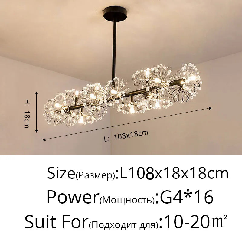 DecorBites™ Dandelion Flower Chandelier LED Lamp for Living Room Bedroom Restaurant Bouquet Decor
