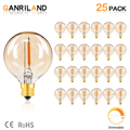 DecorBites™ G40 Amber Glass Warm White LED String Lights for Patio Decor, Dimmable 1W Eqv