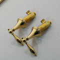DecorBites™ Golden Plated 2-Handle Bathroom Faucet Wall Mount Waterfall Basin Mixer