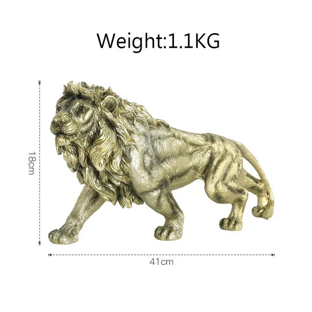 DecorBites™ Golden Leopard Resin Panther Figurine: Luxury Home Office Decor & Gift