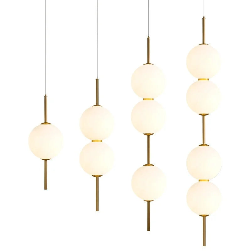 DecorBites™ Glass Ball LED Pendant Lamps - Warm Milky White Hanging Lights