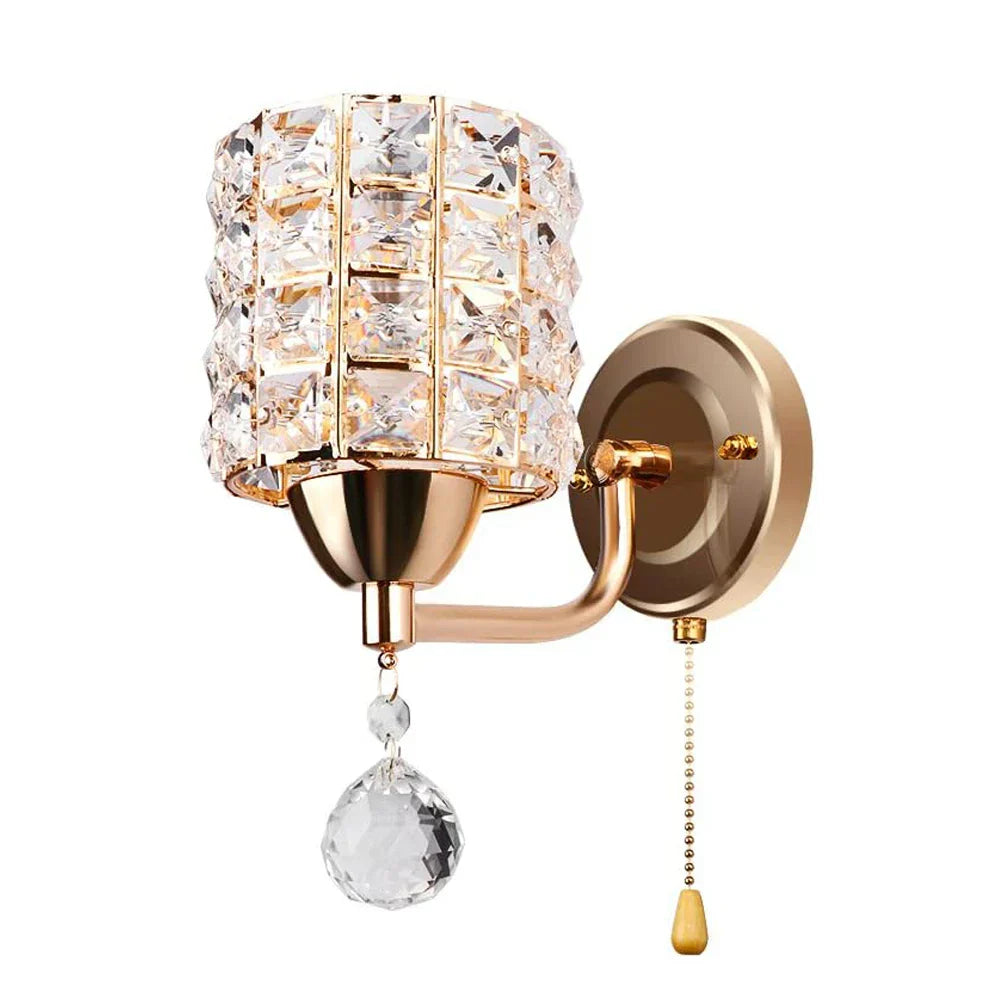DecorBites™ Crystal Wall Sconce: Modern Bedside Wall Lamp for Home Decor