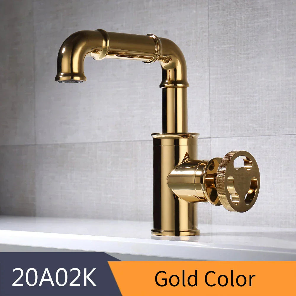 DecorBites™ Black Brass Basin Faucet: Hot Cold Mixer Tap, Contemporary Style