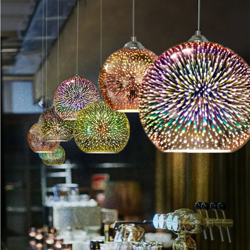 DecorBites™ Glass Ball LED Pendant Light Fixture for Stylish Indoor Decor