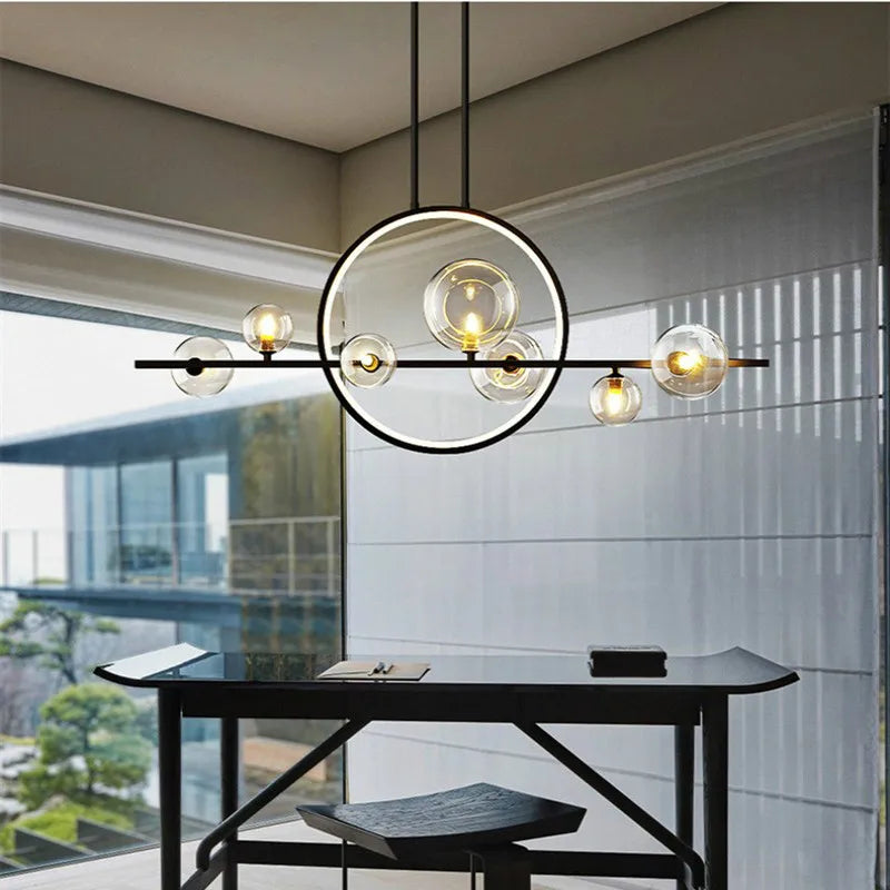 DecorBites™ Glass Ball LED Chandelier for Home Decor and Interior Lighting