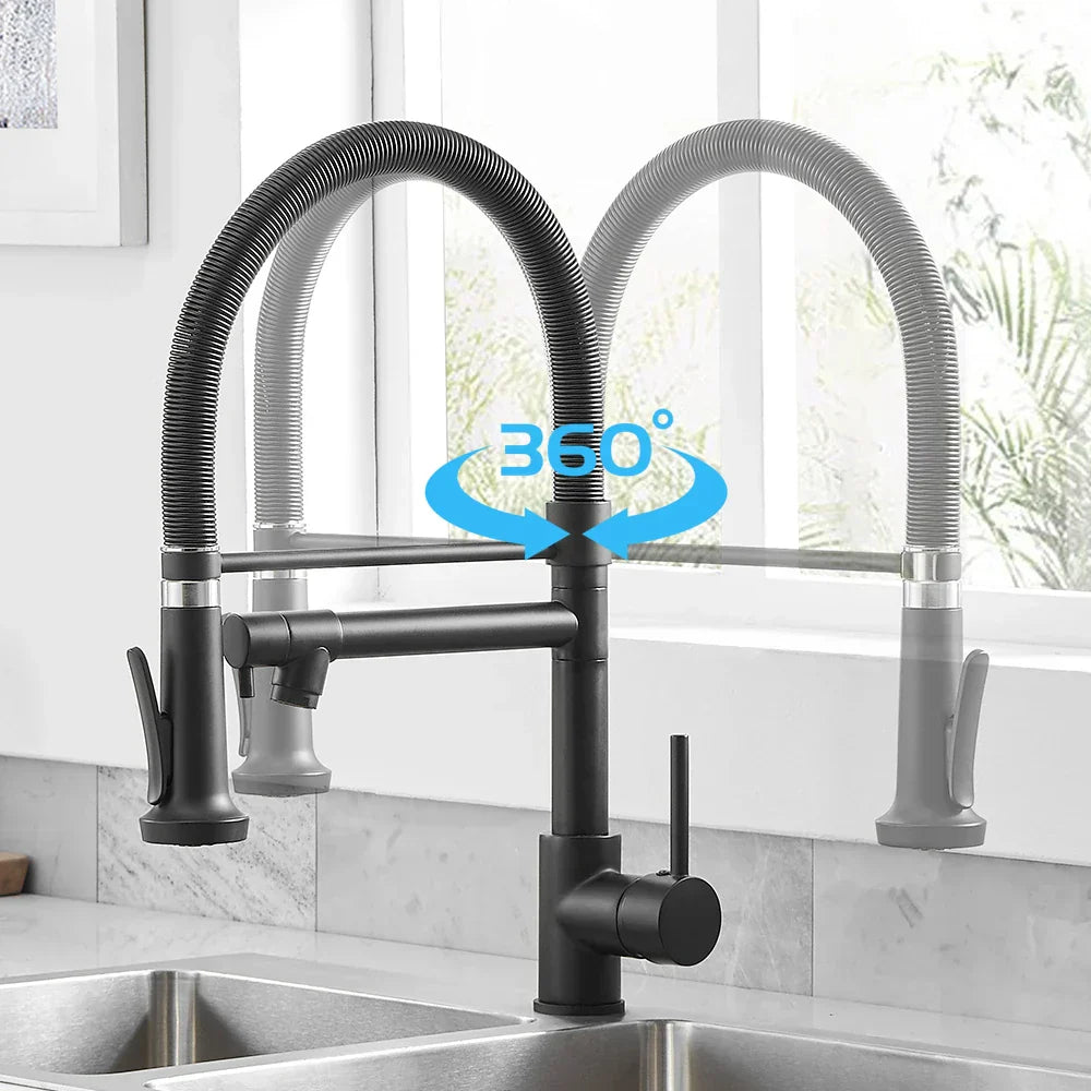 DecorBites™ LED Kitchen Faucet with Dual Spouts and Single Handle