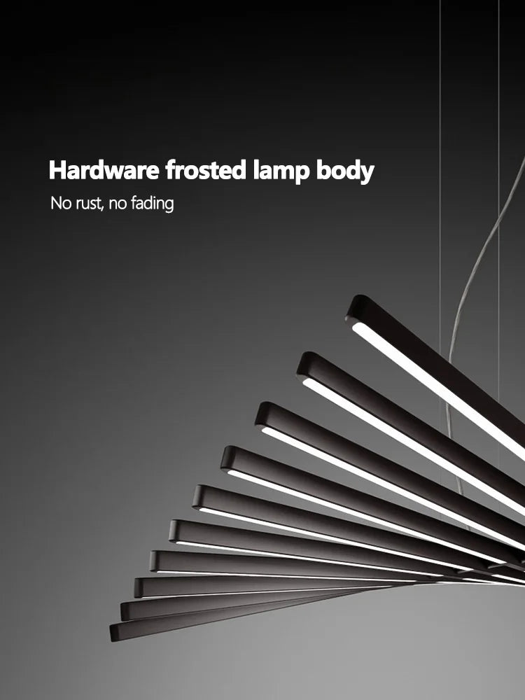 DecorBites™ Linear Fishbone Chandelier: Nordic Minimalist Dining Room Office Living Room Lighting
