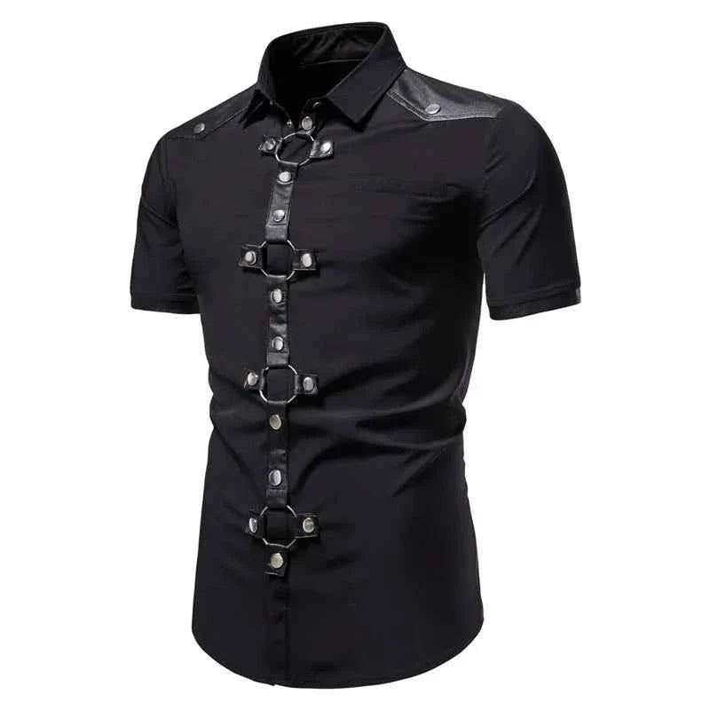 Men's Summer Goth Style Rivet Tee
