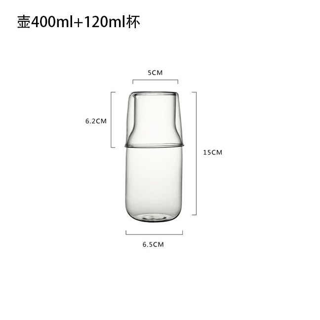 DecorBites™ Glass Drinkware Set - Strong Borosilicate Glass - Cold Drink Cup, Tumbler, Juice Milk Pot